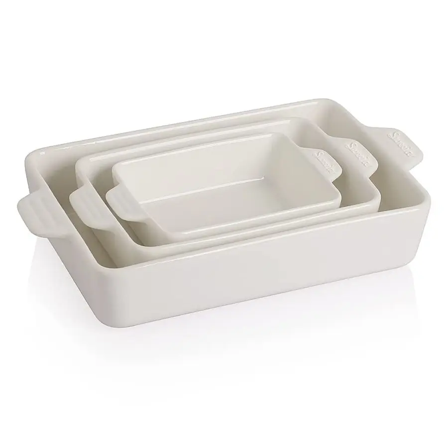 

Ceramic Bakeware Set, Rectangular Baking Dish for Oven Lasagna Pans for Cooking, Kitchen, Cake Dinner, Banquet and Daily Use, 11