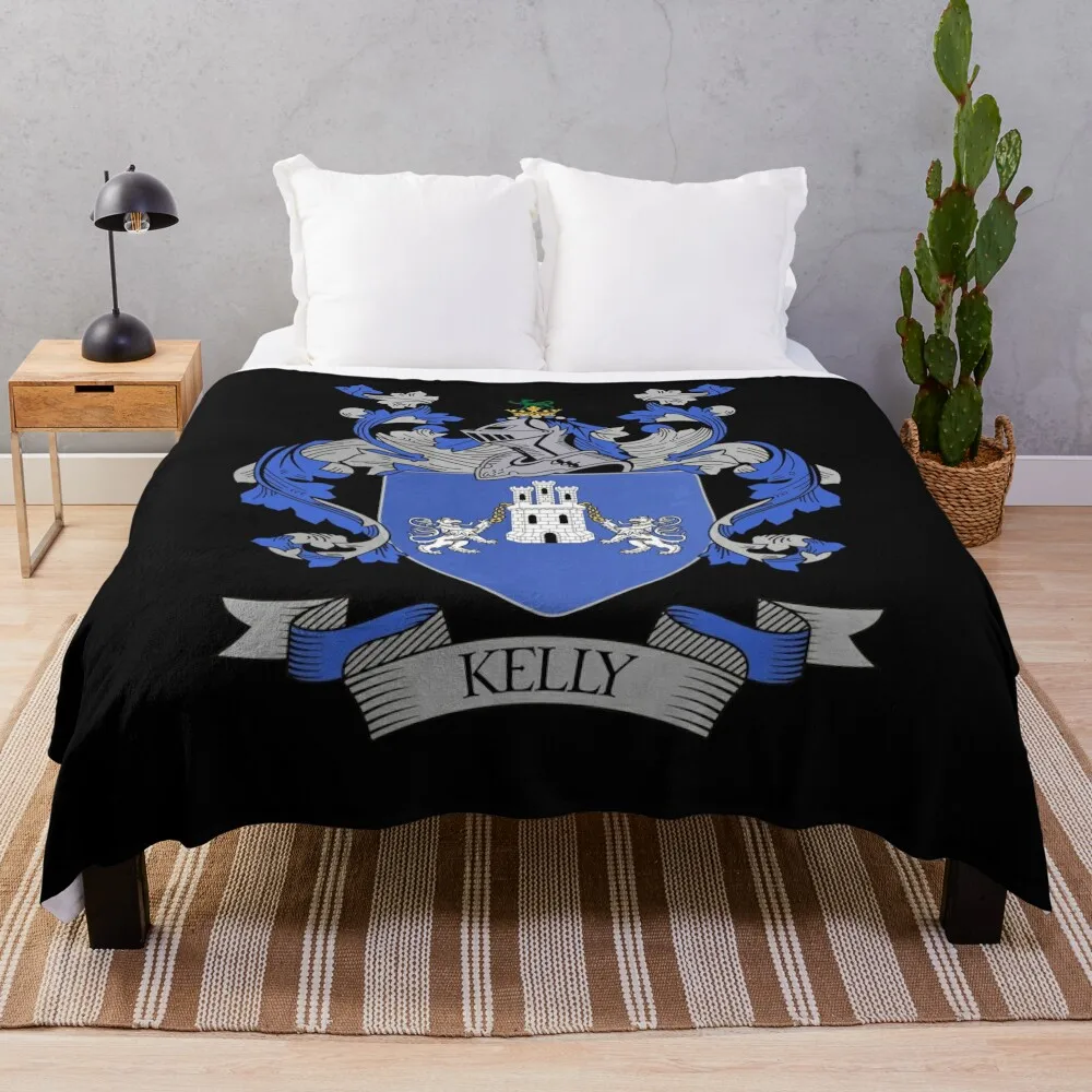 

Kelly Coat of Arms Kelly Family Crest Throw Blanket