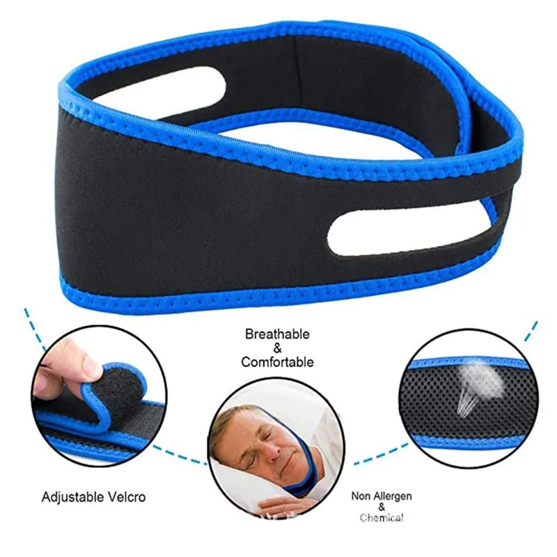 1pc Anti Snore Chin Strap Stop Snoring Snore Belt Sleep Apnea Chin Support Straps For Woman Man Health Care Sleeping Aid Tools