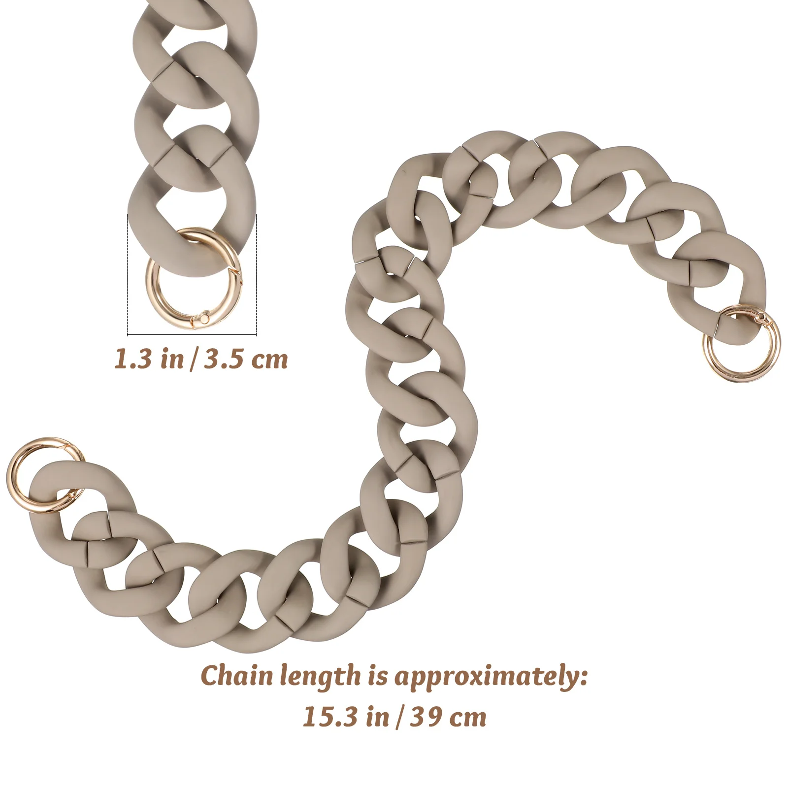 레진 백 가벼운 스타일리시한 싱글 숄더 액세서리 DIY 언더암 블랙 퍼스 백 체인 레진 핸드백 체인 실용적인 착용
