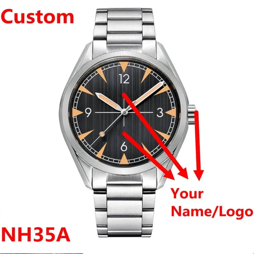 Custom Watch For Men 41mm Luxury NH35 Automatic Mechanical WristWatches Stainless Sapphire Waterproof Luminous Dress Sport Watch