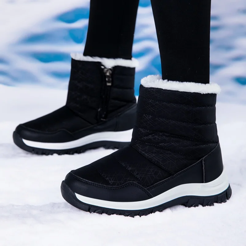 Stivali da neve Donna Nuove scarpe da donna Scarpe con plateau Donna Piatta Tenere al caldo Stivali da donna Casual Peluche Botas Mujer Scarpe invernali da donna