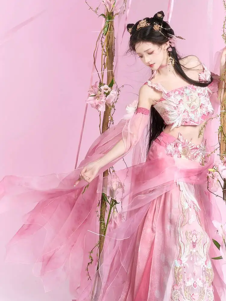 

New Wizard Exotic Style Summer Collection Dunhuang Flying Apsaras Dance Costume Han Elements Tube Top Skirt Hanfu Women 2026