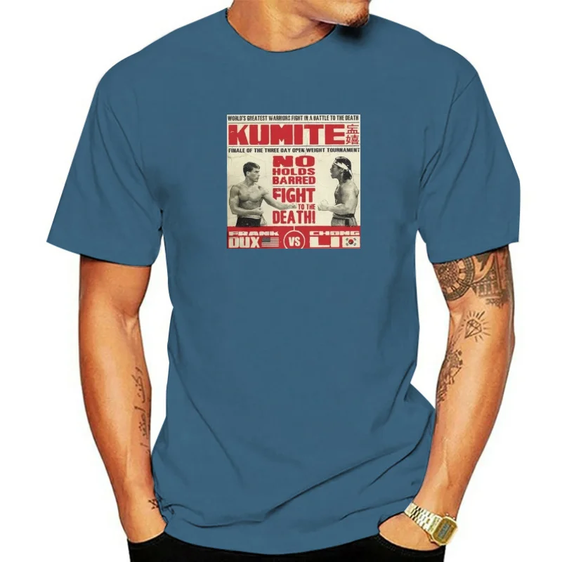 Bloodsport Movie Poster Tee Shirt Jean Claude Van Damme Tshirts Men Cotton Tee Shirt Camisas Hombre Clothing