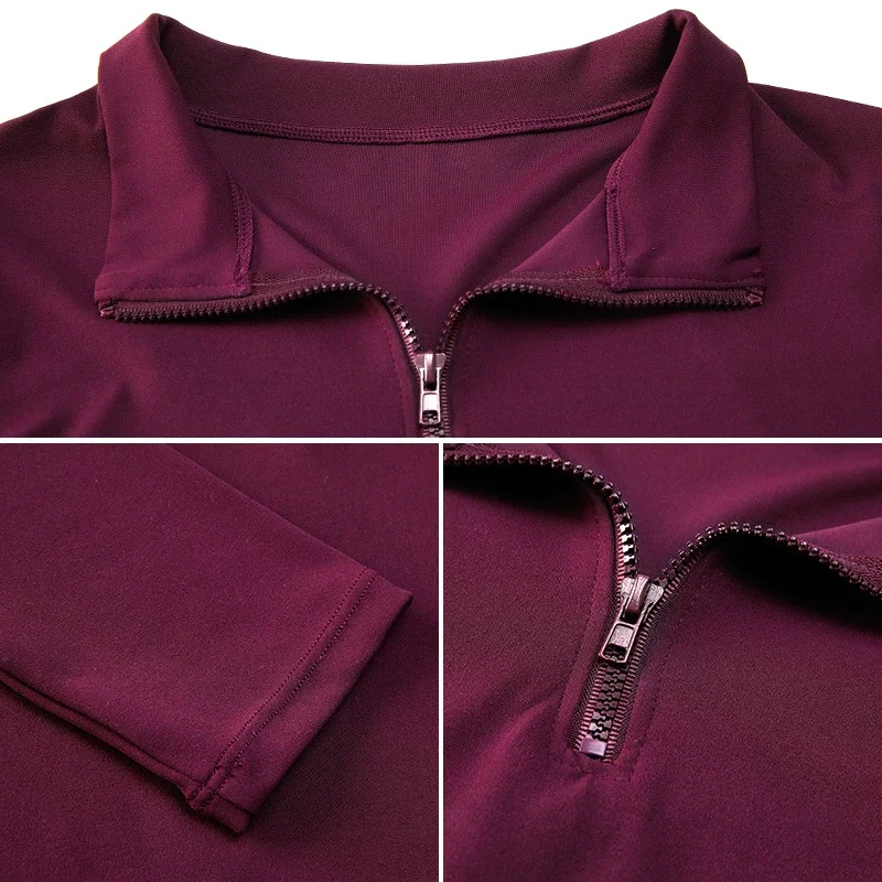 جديد نصف سستة الوقوف طوق قمصان رياضية سليم رفع اليوغا الستر سريعة الجافة اللياقة البدنية ضيق كم طويل الصالة الرياضية الملابس الرياضية