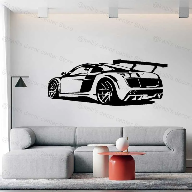 Supercar Car Silhouette  Vinyl Wall Sticker for Teenager Rooms Schools Homes Walls Glass Doors Windows Waterproof Decal Gift