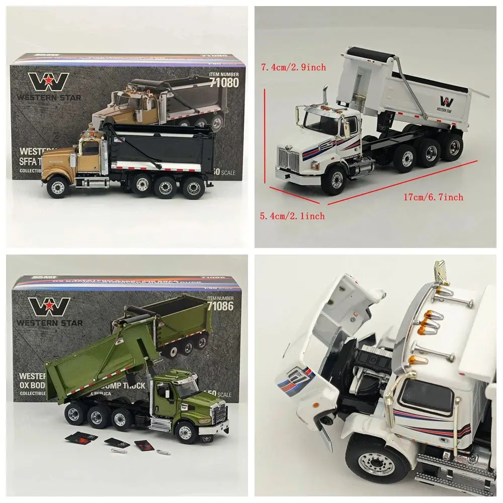 DM 1/50 لـ WESTERN STAR 49X SBFA / 4700 SB / 4900 SFFA Tandem Axle Stampede شاحنة قلابة تحصيل دييكاست نموذج سيارة #1