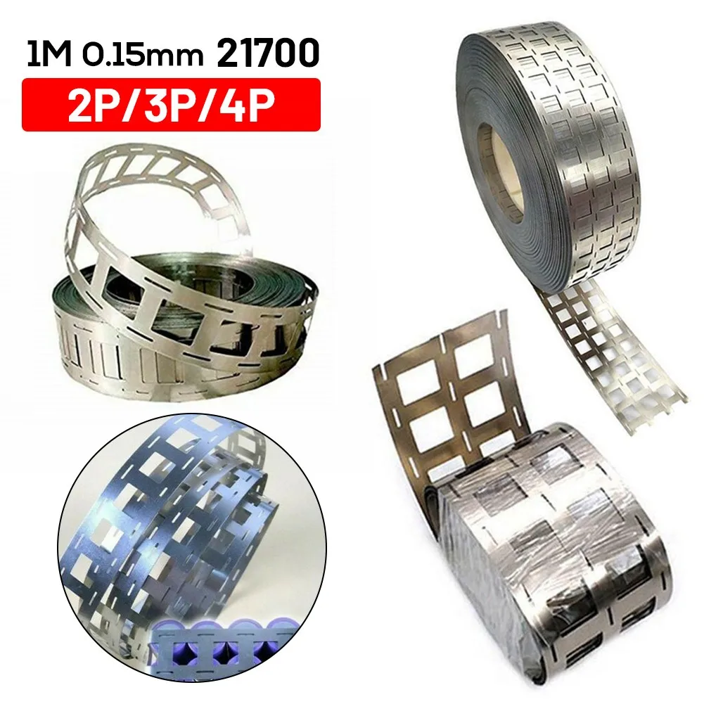 21700 Battery-Nickel Strip 0.15mm Thickness 1M Long Plated Steel Belt For Spot Welding 22.5 Pitch With Holder