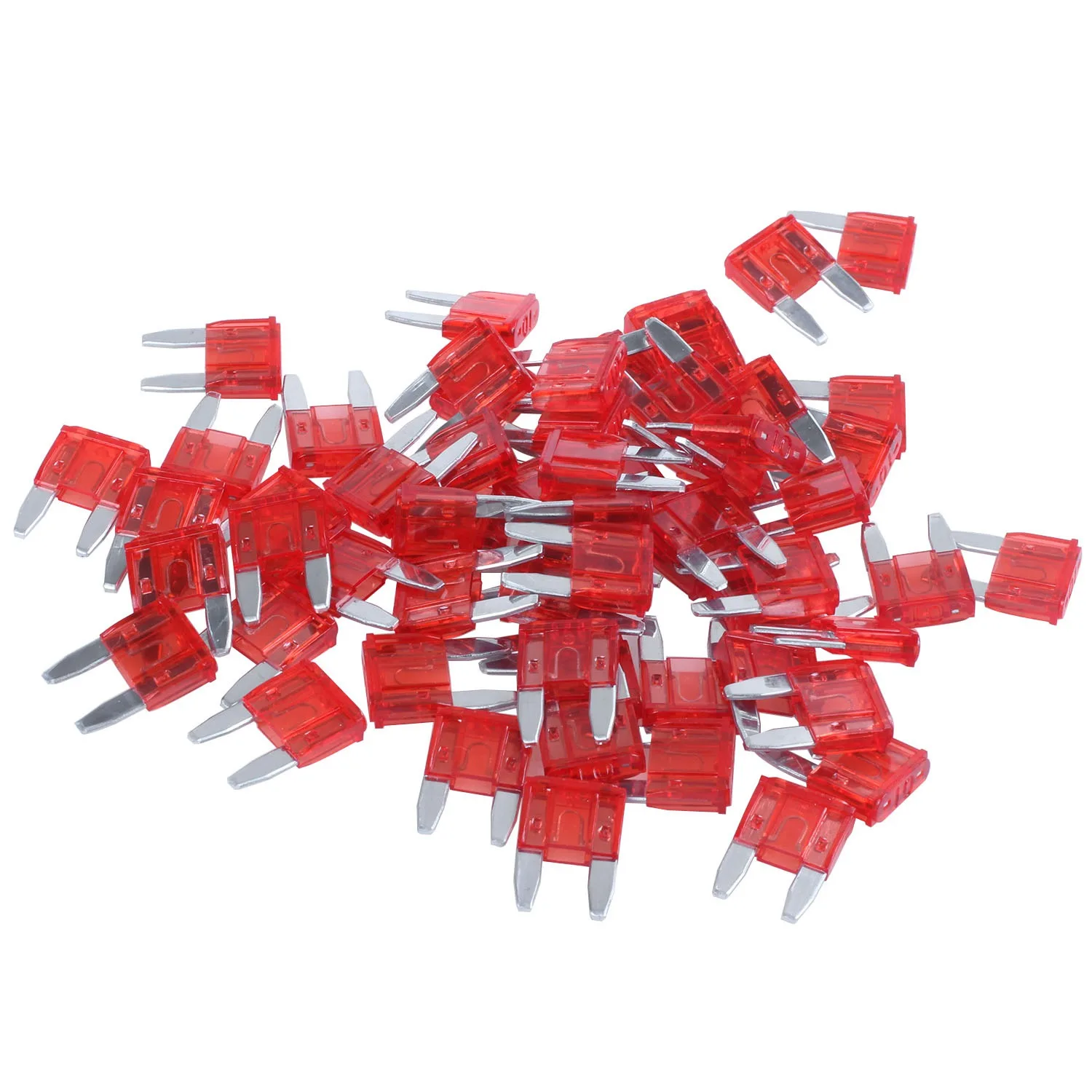 60PCS 10A 10A Auto Mini Blade Fuses Red for Car