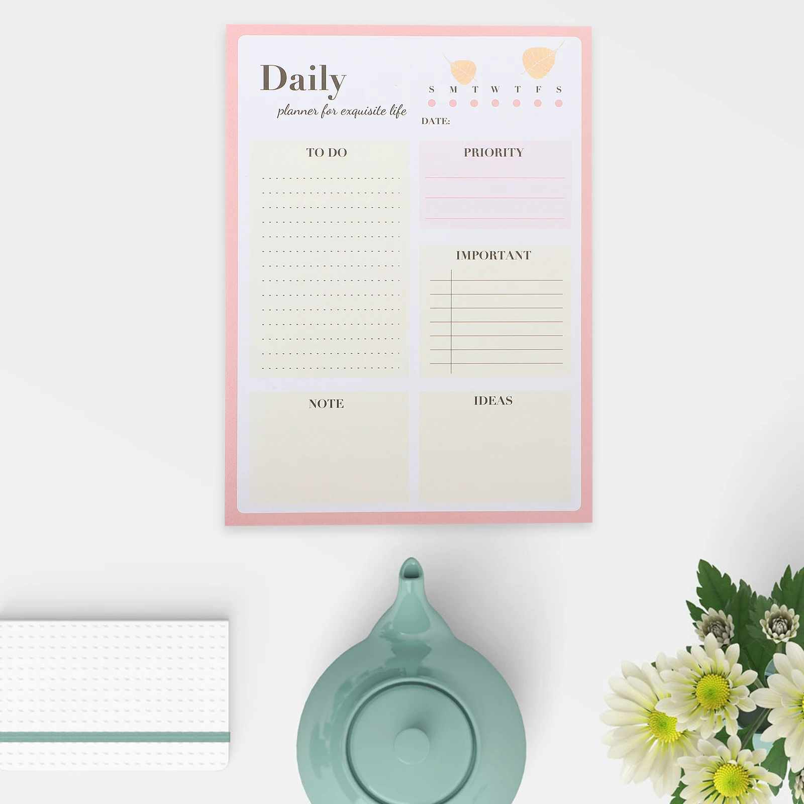 

Notepad Set Daily Work Planner Task List Notebook PinkPage Desk ganizer To Do Pad Study Reliable Material Practical Design
