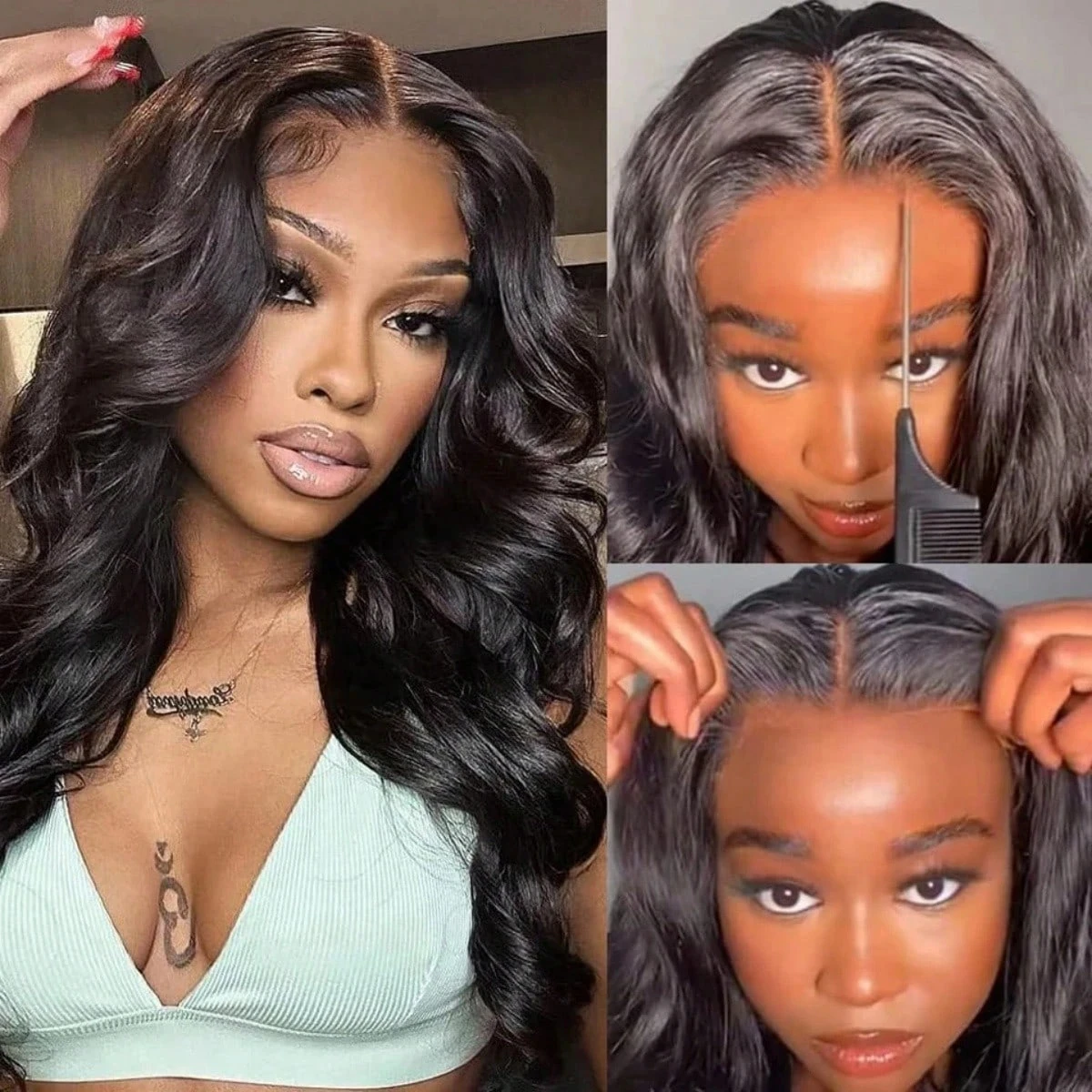 Wear And Go Glueless Wigs Human Hair HD Body Wave 13x4 13x6 Lace Frontal Human Hair Wig For Women 5x5 Glueless Lace Closure Wigs Wear To Go Natural Black