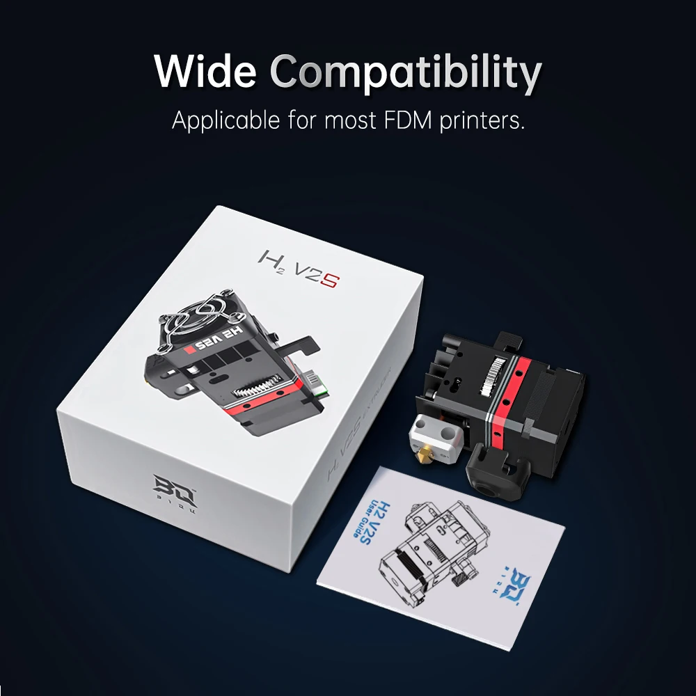 BIQU H2 V2S Extruder Dual Drive Gear Extrusion Direct Hotend Kit 24V PTFE VS MK8 Extruder For BX Ender3 V2 PRO 3D Printer Parts