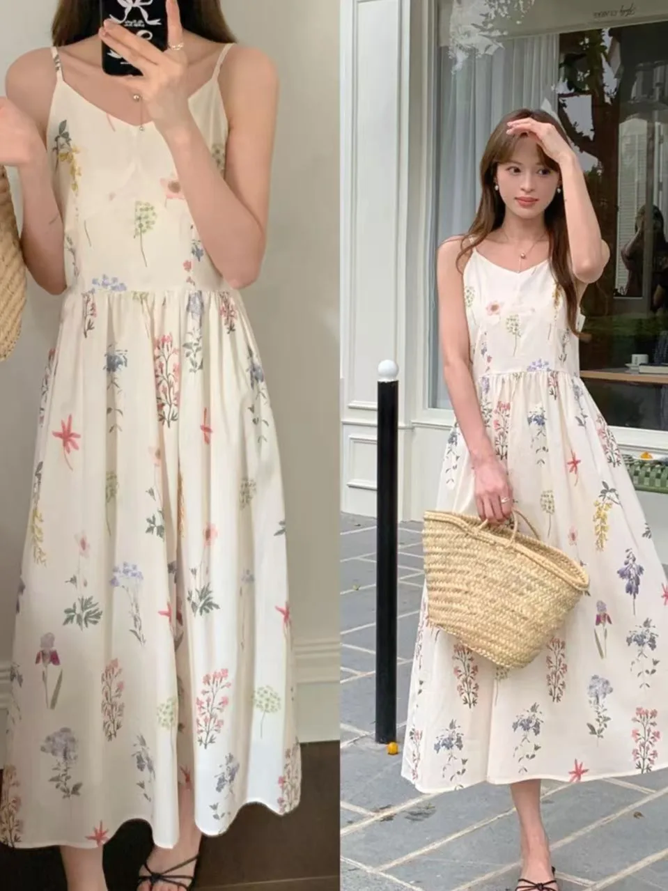 Süße Blumenweste Dr. Damen Mittellang Sommer Neu Urlaub Sle Chic Lässig Pendeln Einzelstück Anderes Material 00 %