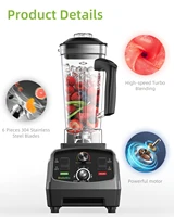 BioloMix 3HP 2200W Heavy Duty Grade Timer Blender Mixer Juicer Fruit Food Processor Ice Smoothies BPA Free 2L Jar 2