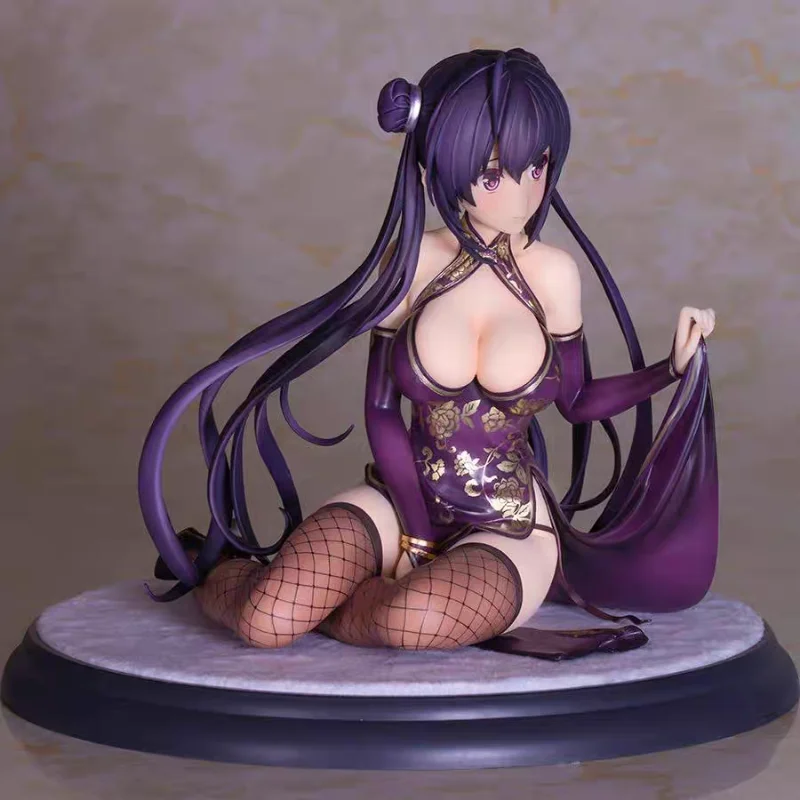 

In Stock 24cm Purple Cheongsam Girl Ornament Comic Illustration Character Desktop Collectible Display Decor Gift