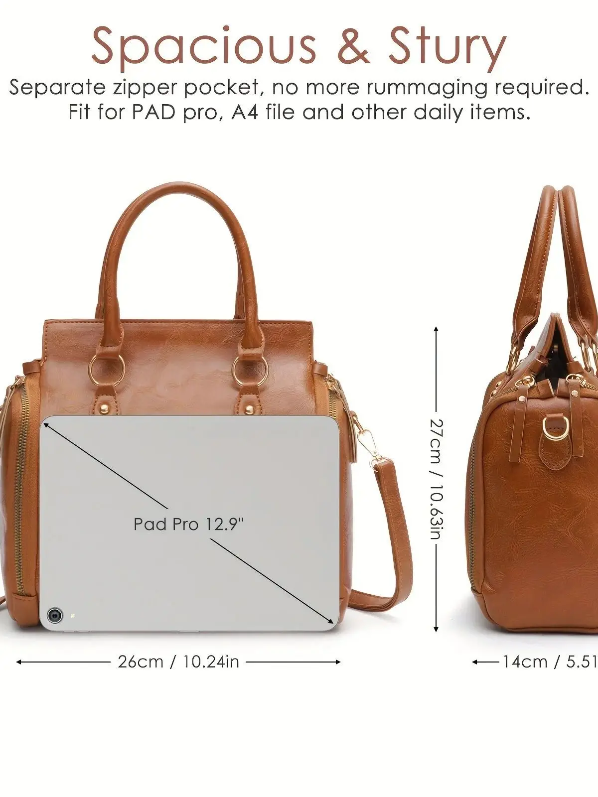 

Retro PU Leather Handbag Women's Portable Storage Bag Casual Versatile Medium Size for Daily Use Fem Bags