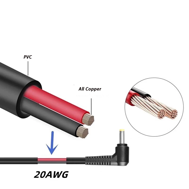 DC4.0*1.7MM TO DC5.5*2.1MM Male to Male Power Cord Eblow For XIaomi Router Printer Cables Adapter 1.8m