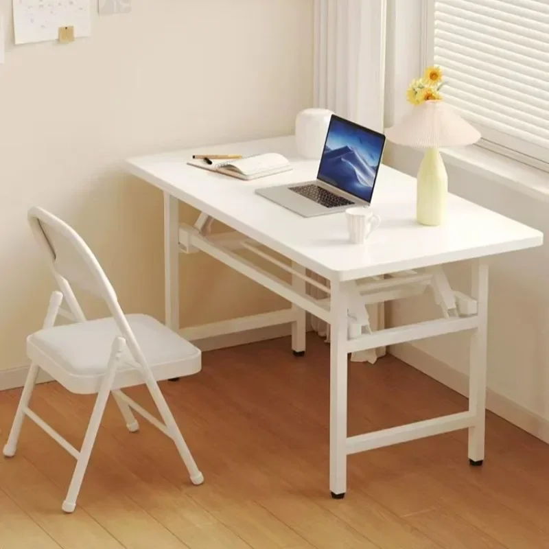 Home White Folding Portable Office Desks Conference Art Cute In Stock Computer Desks Reading Work Schreibtisch Modern Furniture