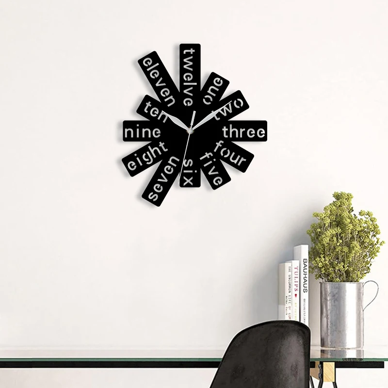 Acrylic wall clock with digital scale, rectangular splicing, silent home wall decoration, modern minimalist style clock