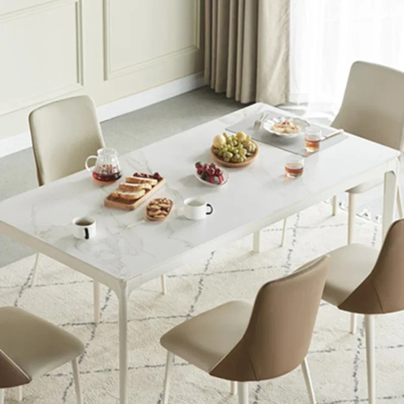m Rectangle White Dining Table Nordic Minimalist Kitchen Modern Dining Table Cover Luxury Mesa Decoration Accessories m