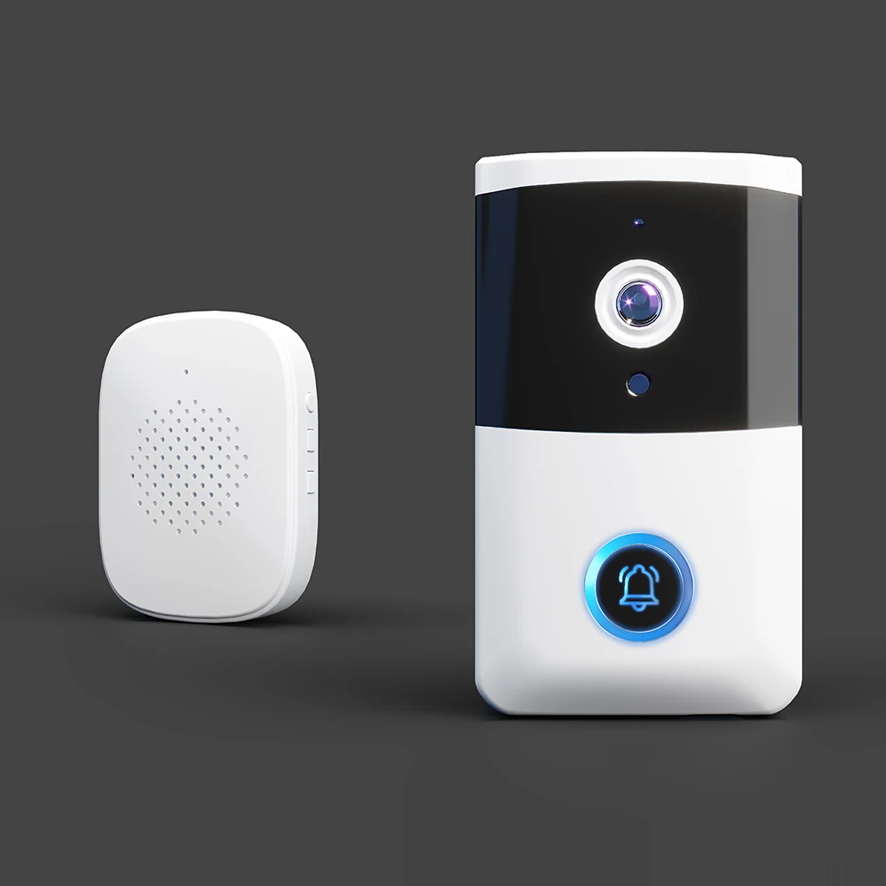 Timbre de vídeo inalámbrico WiFi, timbre de puerta inteligente con visión nocturna IR, timbre Visual de Audio bidireccional para sistema de alarma de seguridad para el hogar