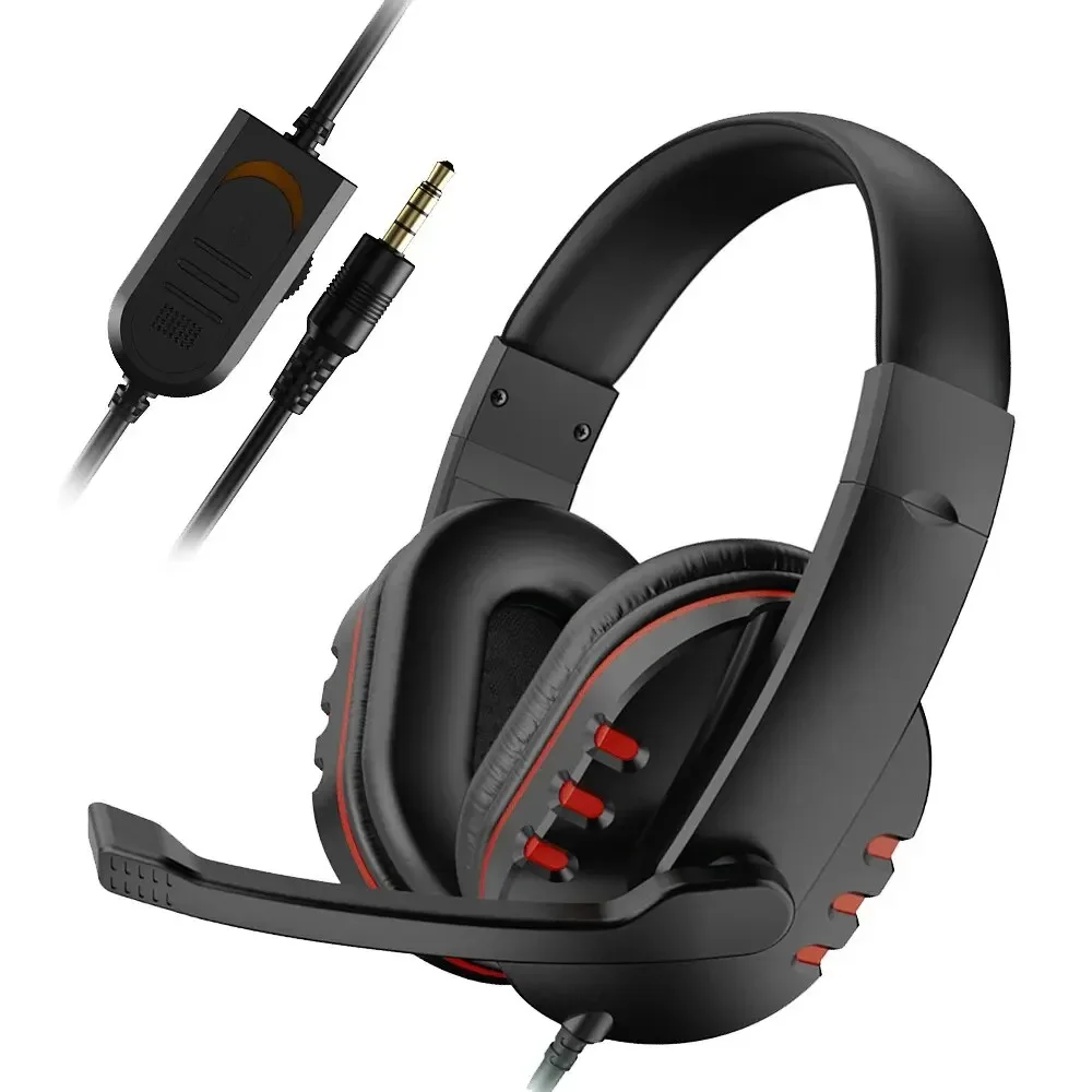 Headphones 3.5mm Wired Gaming Headset Earphones Music For Play Station 4 Game PC Chat Computer With Microphone