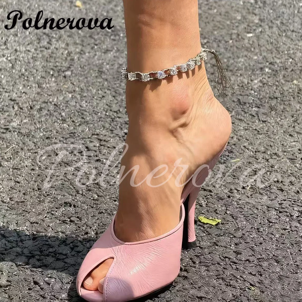 รองเท้าส้นเข็มแบบสวม สไตล์มูลส์ สำหรับผู้หญิง รองเท้าแตะหัวมน สวมใส่สบาย เหมาะสำหรับงานปาร์ตี้ รองเท้าผู้หญิงสำหรับฤดูร้อน