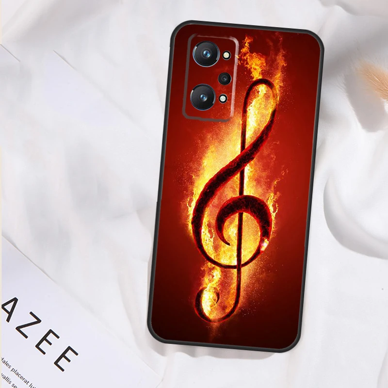 Treble Clef Music Note Case For OnePlus 11 10T Nord 2 3 Lite Realme 10 Pro Plus GT Neo 5 2T 3T C21Y C30 C33 C35 C55