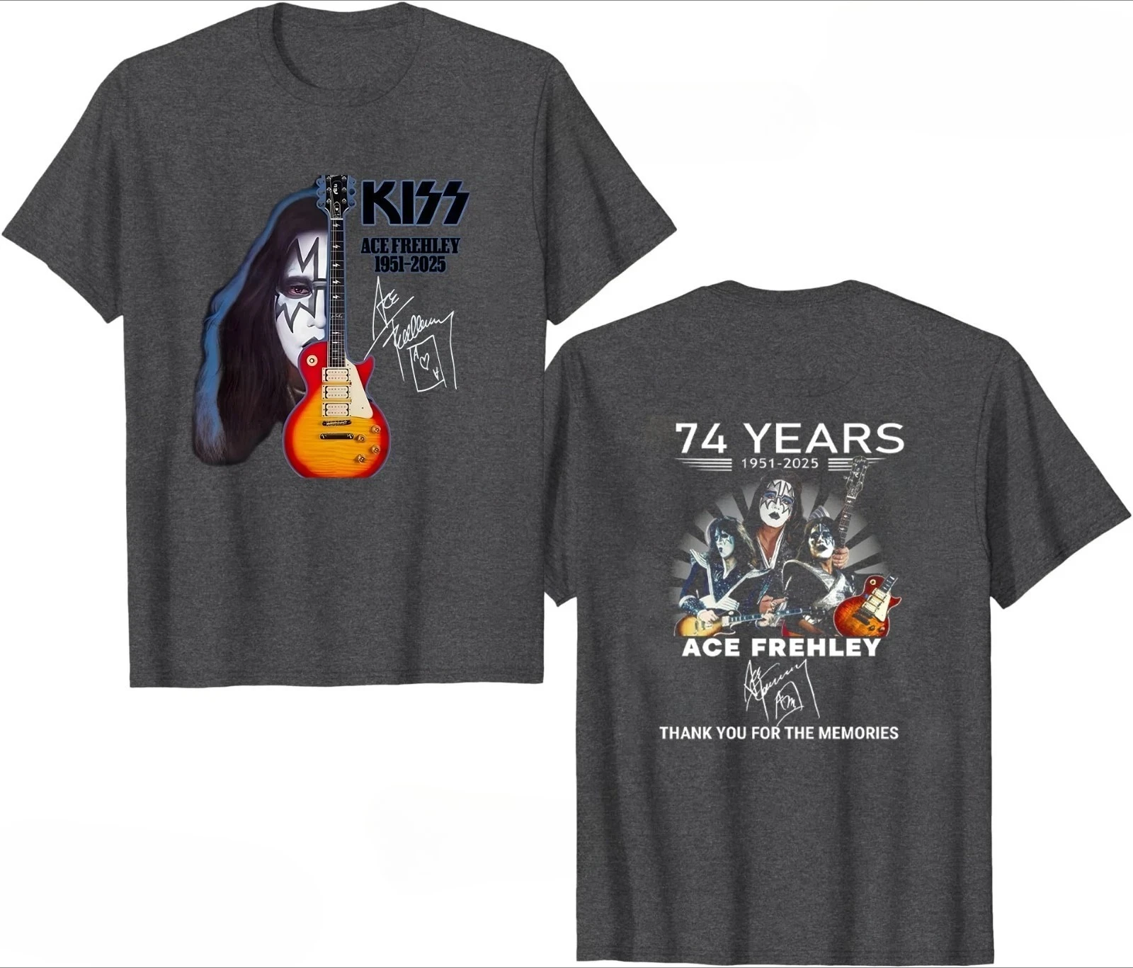 تي شيرت Ace Frehley Legendary 1951-2025 Memories Signature - متعدد الألوان S-4XL فاخر عالي الجودة لكل من الرجال والنساء Y2k #4