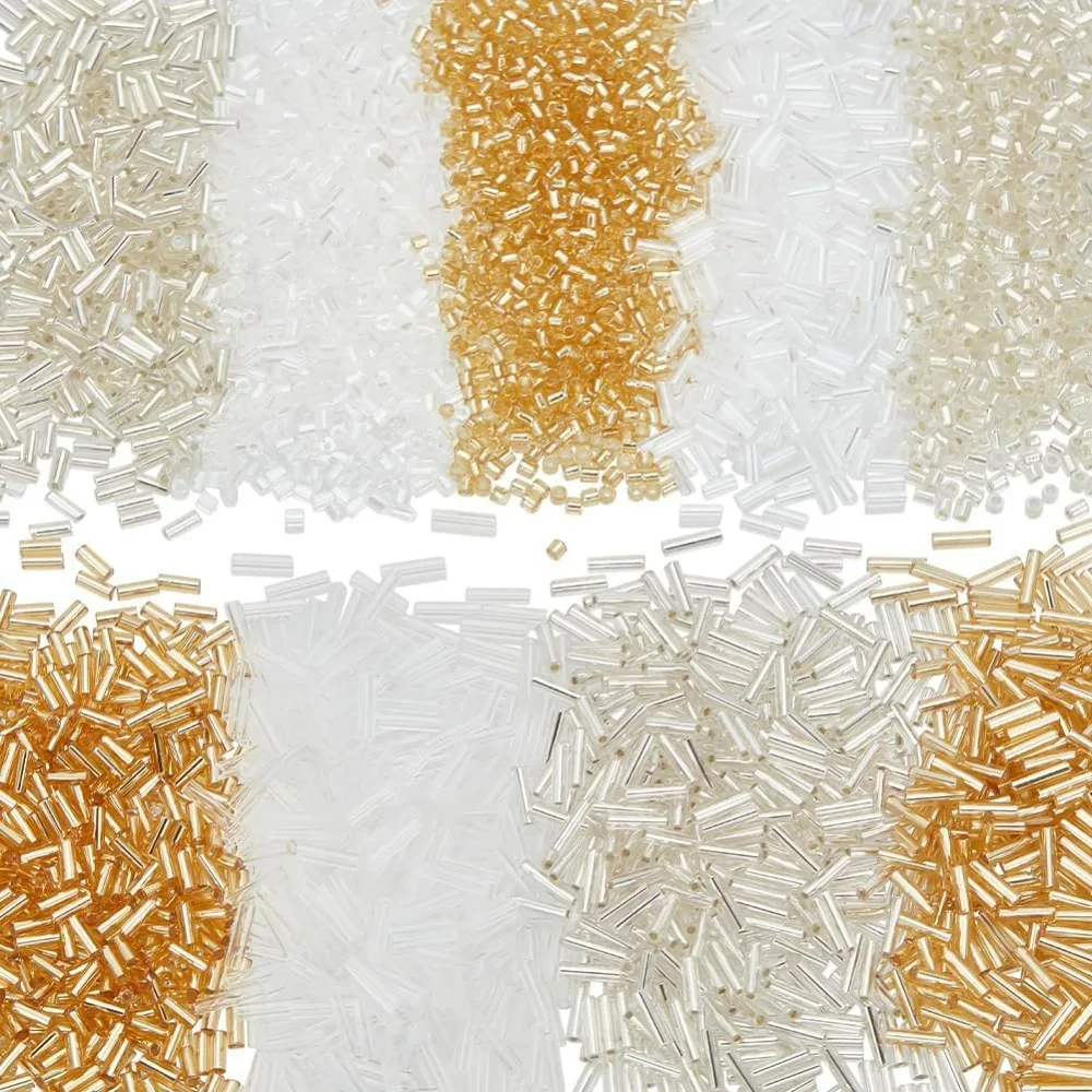 

About 2700Pcs 3 Colors Glass Seed Beads 1-6mm Loose Spacer Tube Beads Mixed Golden and Silver Seed Beads Crafts Beads for DIY