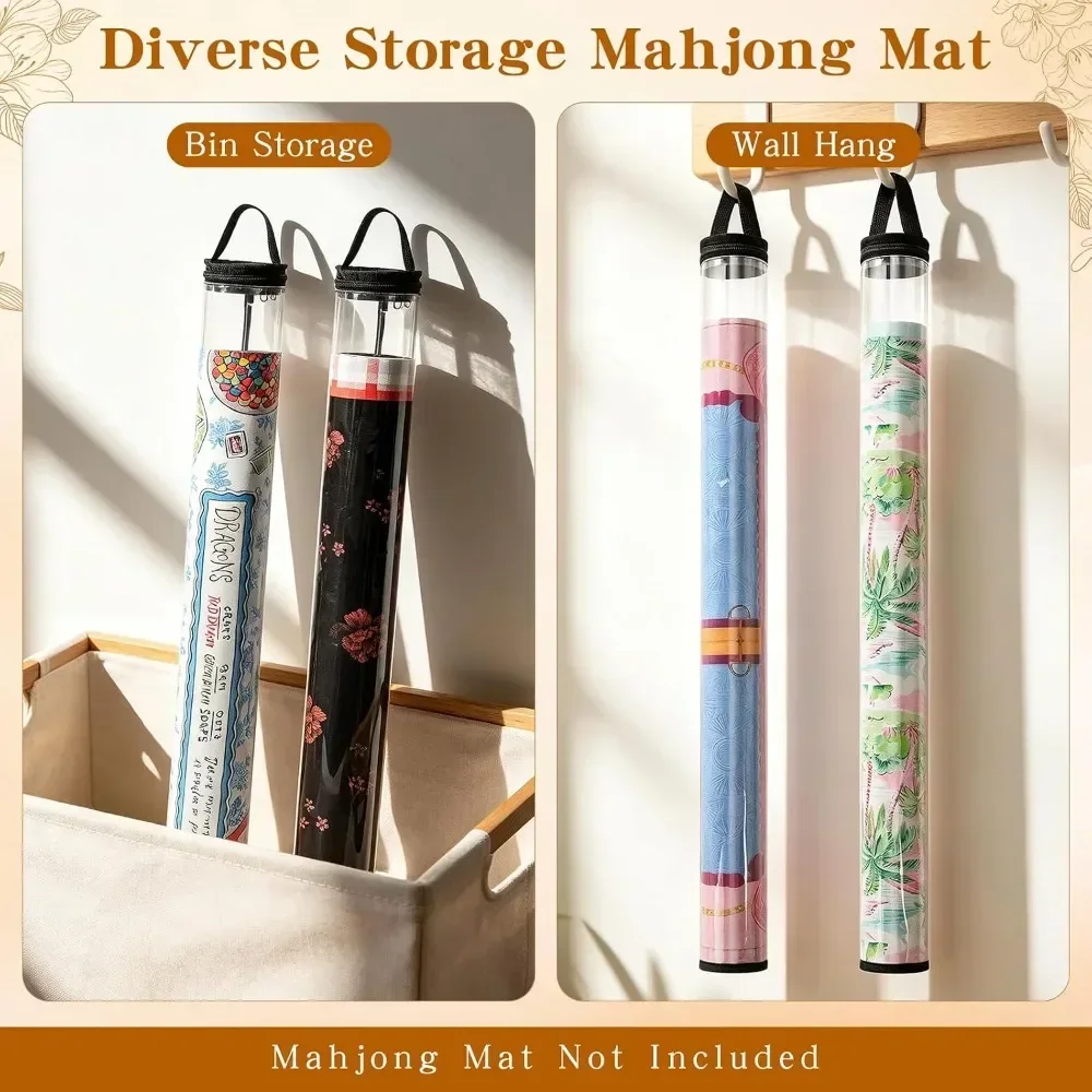 Clear Plastic Poster Tube with Handle, Portable Transparent Roll Storage Holder for Artwork, Fabric Scroll, Blueprint Document