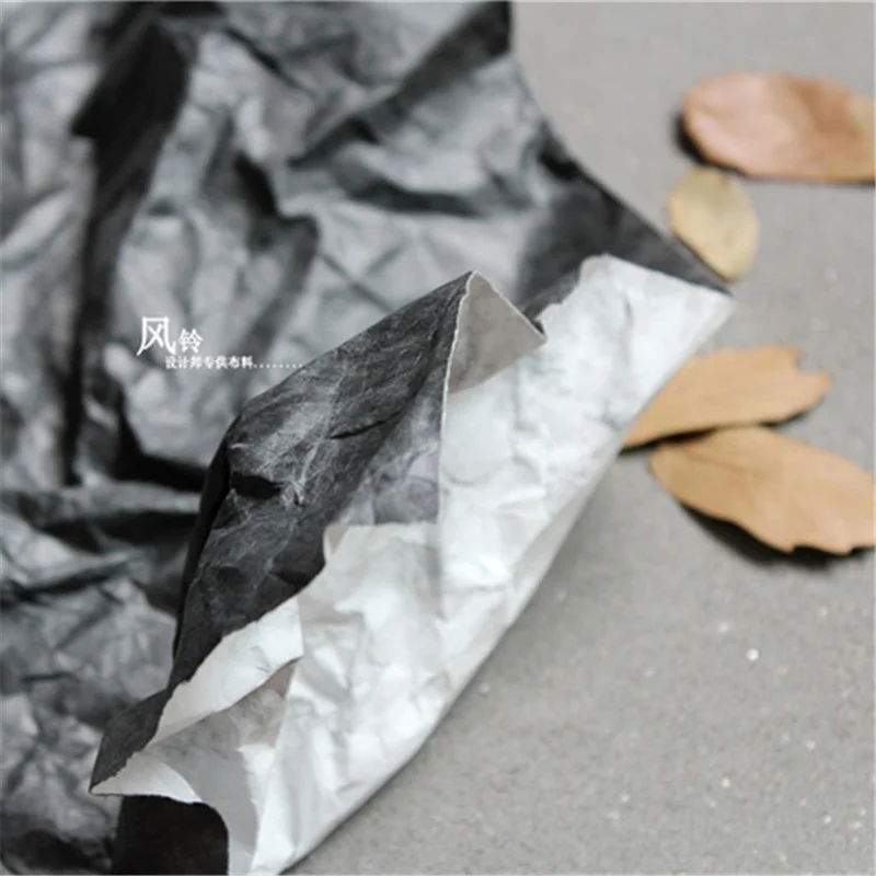 Dupont Tyvek Paper Black Waterproof DIY Disposable Suit Backpack Bag Durable Wrap Art Decor Coat Clothes Designer Fabric