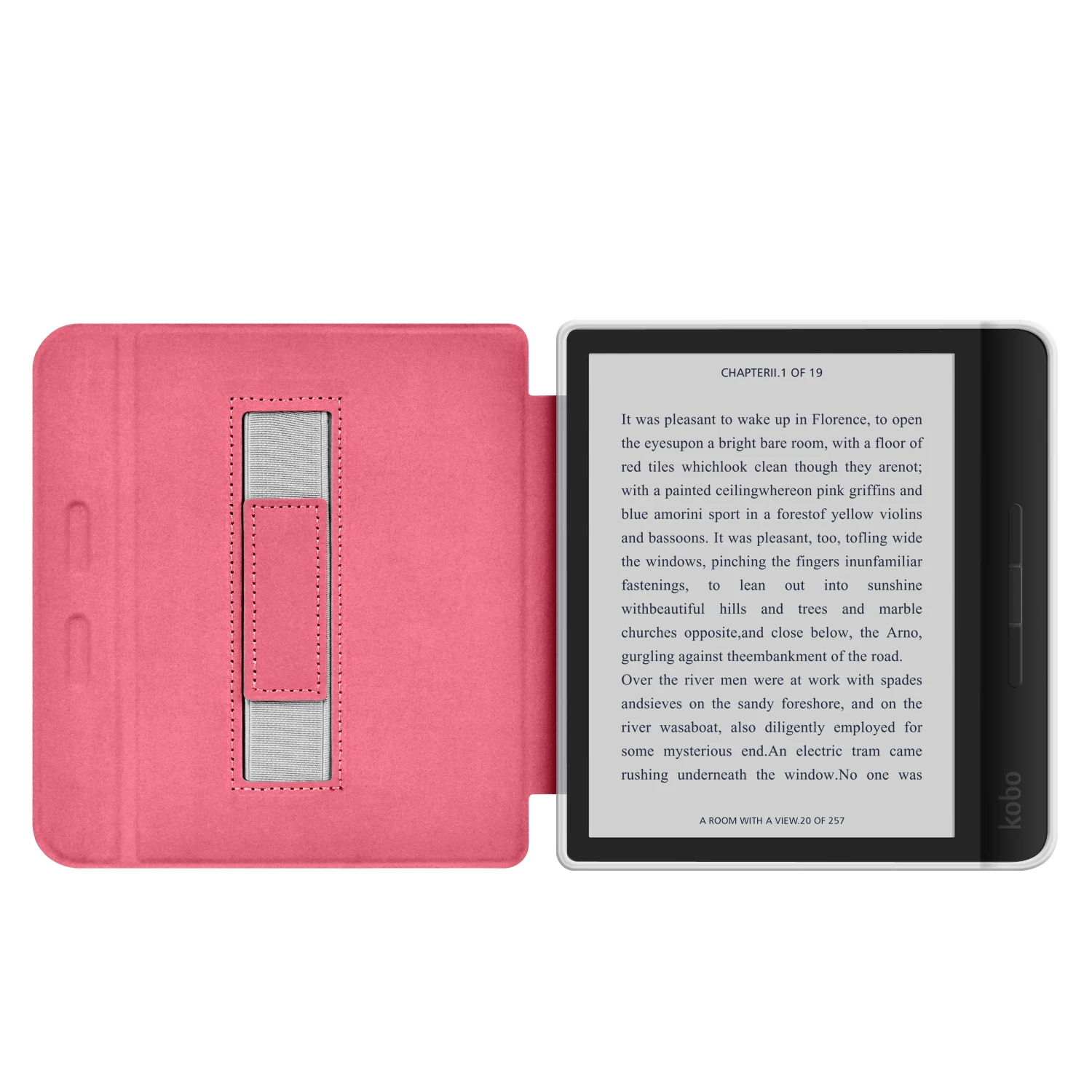 For KOBO Libra 2/Libra Colour Case with Hand Strap + Screen