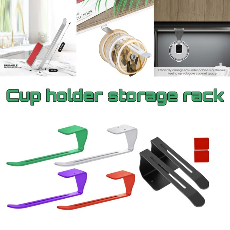 1 Set Tumbler Lid Organizer, Cup Lid Organizer For Simple Modern Tumbler Lids, Self-Adhesive Lid Hook For Kitchen