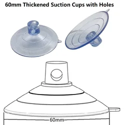 60mm Thickened Suction Cups with Holes Sucker with Holes Perforated Glass Suction Cup for Kitchen Window Decor Wedding Car 10PCS