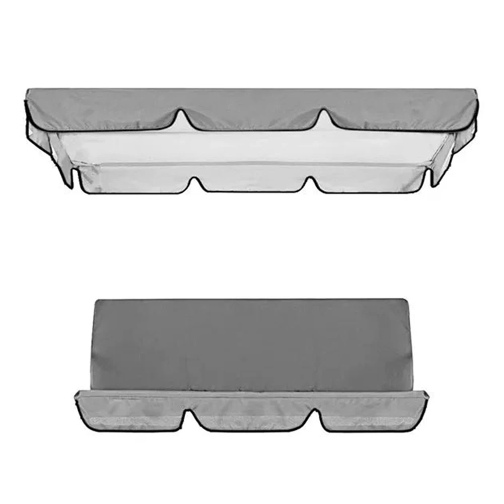 Swing Pedestal Canopy Replacement Set for 3-Pedestal Outdoor Swings with Dual-Layer Coverage for Sun and Rain Shielding