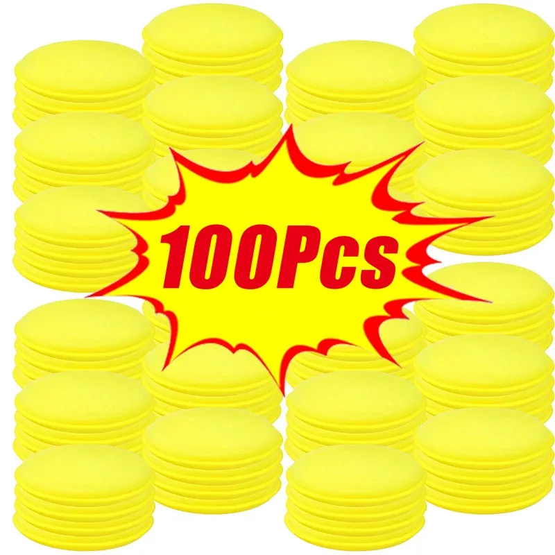 

50/100 шт., автомобильная вощеная пена, полировальные губки, аппликатор, подушечки для мытья деталей, восковая мягкая губка, чистящий инструмент для удаления пыли