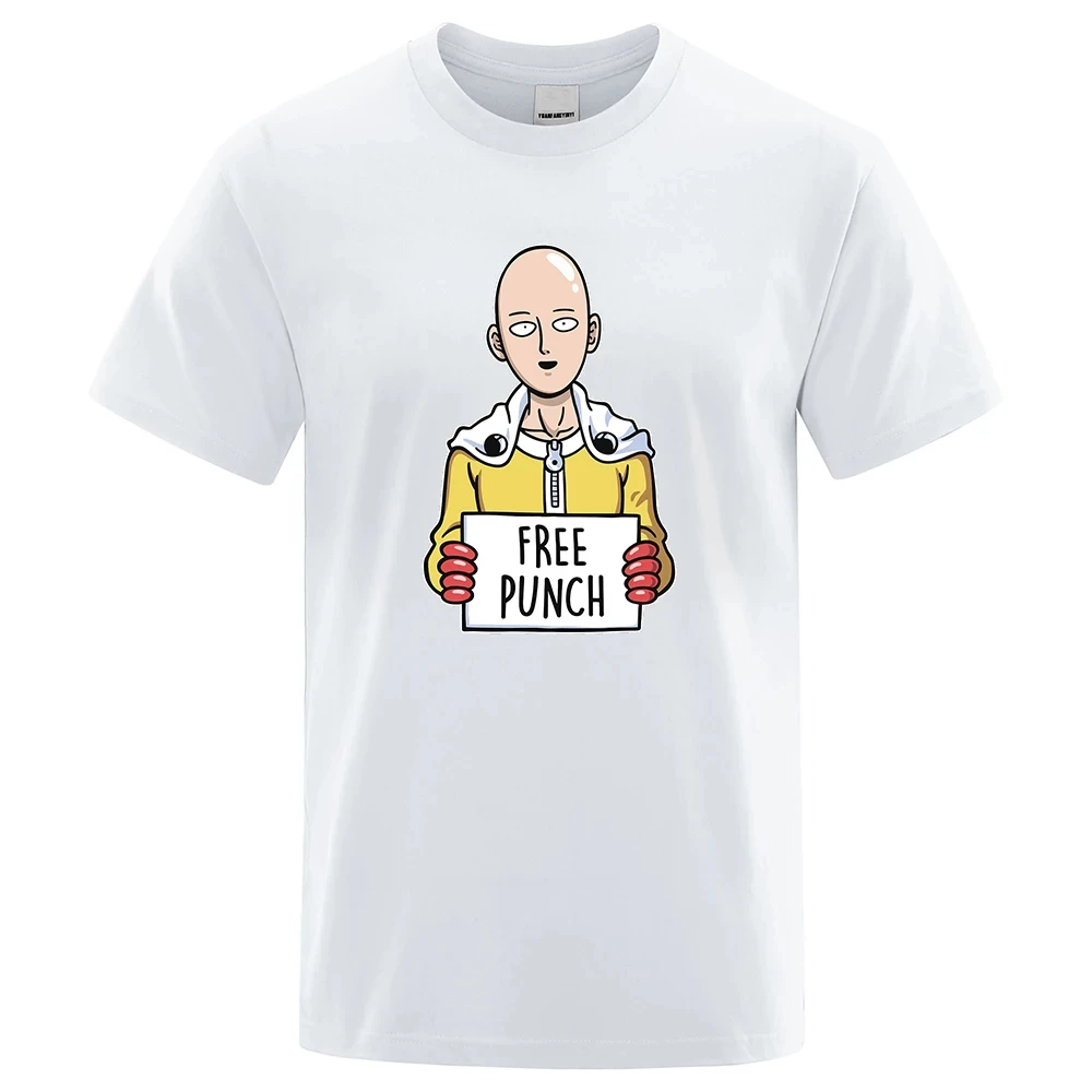 Camiseta con estampado de Anime One Punch-Man para hombre, camisa de marca de gran tamaño, ropa cómoda de moda, 2024