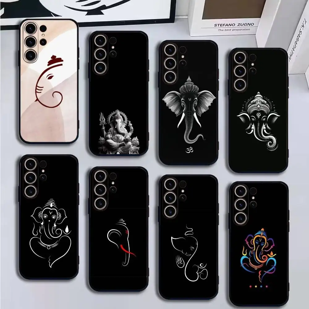

Ganesh Elephant God Phone Case For SamsungS25,24,21,22,23,30,Ultra,20,Plus,Fe,Lite,Note,10,9,Soft Black Cover