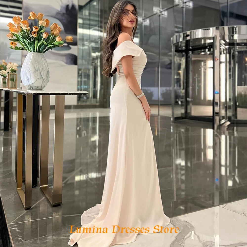 Hochwertiges Chiffon-Abendkleid mit U-Boot-Ausschnitt, klassisches Meerjungfrau-Cocktailkleid, modernes Sweep-Zug-Kleid für besondere Anlässe