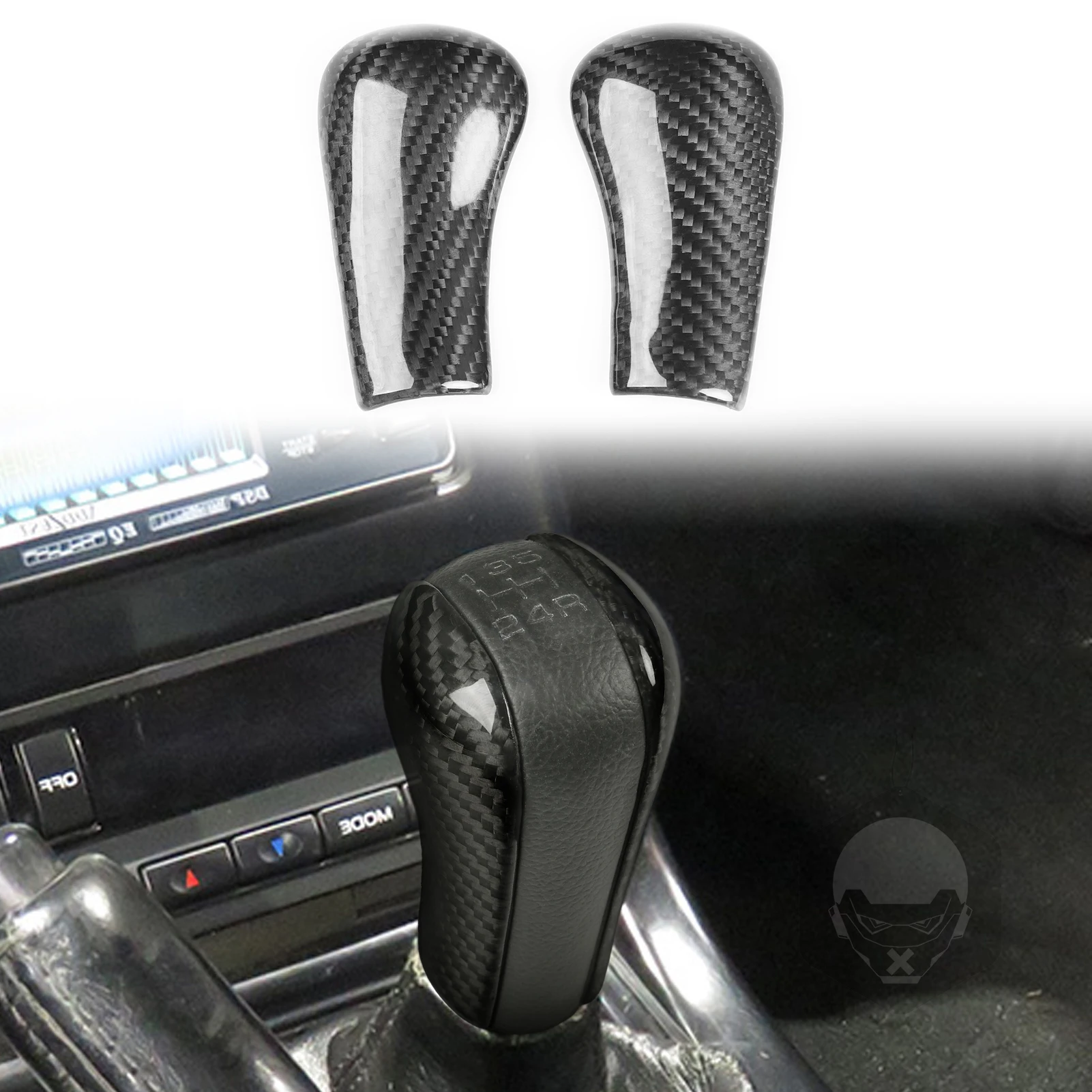 

Carbon Fiber Red/Black Interior Gear Shift Head Side Knob Cover Trim Cap Sticker For NISSAN GTR R34 /R33 /R32 1994-2002