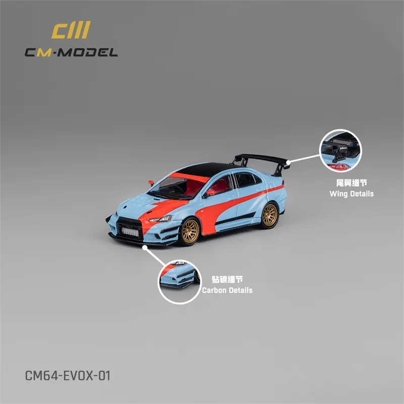 ** Vorbestellung ** cm Modell 1:64 Lancer Evox Varis Widebody Orange & Blue Diecast Modell auto