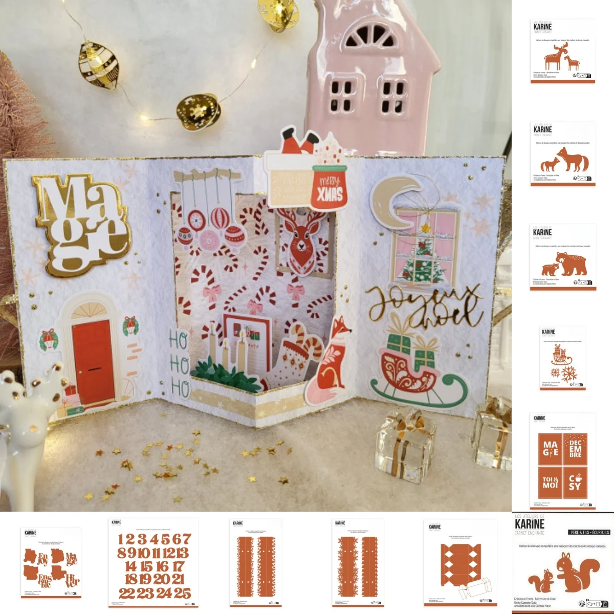 

November Christmas 2025 Cracker Box Elks Tree Star Magic Card Bear Snowflakes Foxes Metal Cutting Dies For DIY Scrapbook Craft