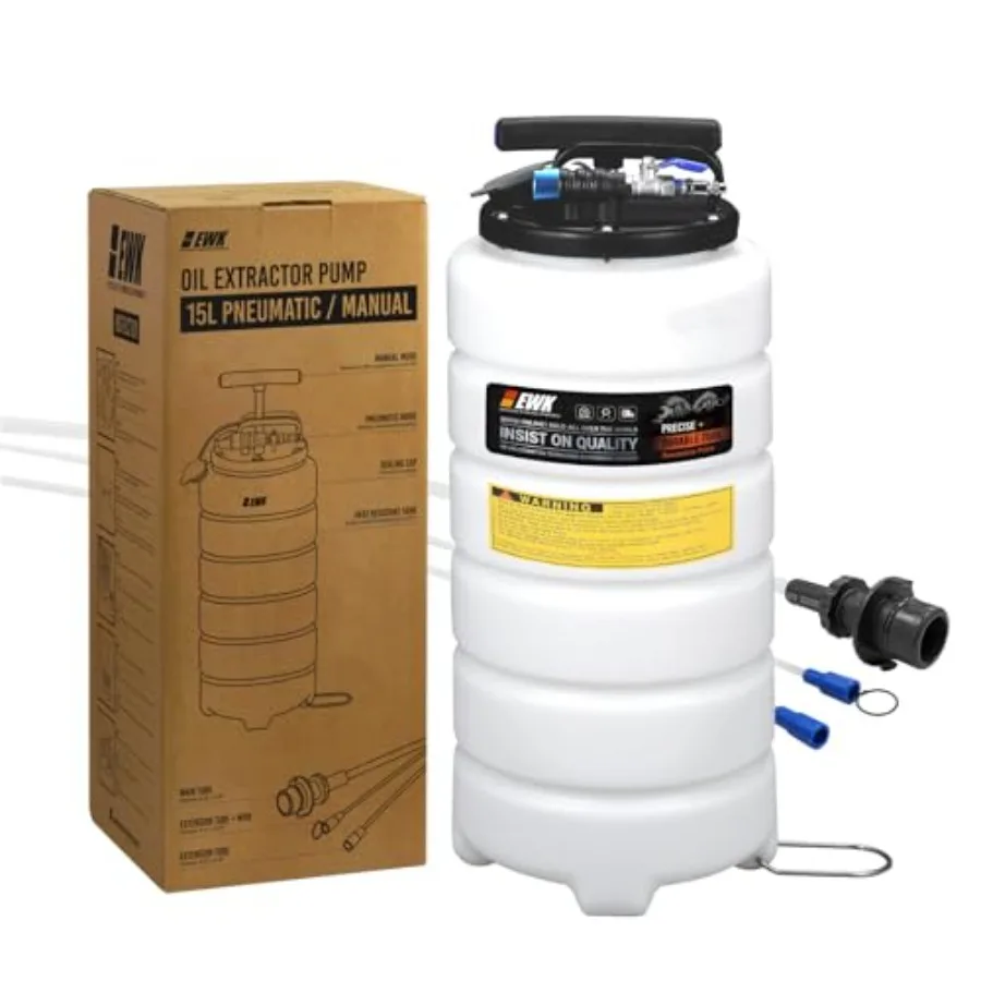 

15L Pneumatic/Manual Oil Extractor Pump Fluid Evacuator for Oil Change Large Capacity Vacuum Evacuation Tool Ideal for Automoti