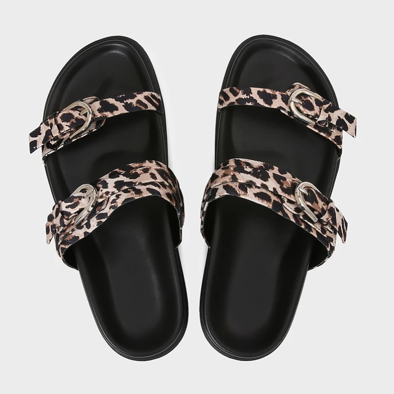 2025 Women's Summer Shoes Casual Platform Leopard Print Outside Beach Shoes for Ladies Open Toe Plus Size Fashion Footwear image 6