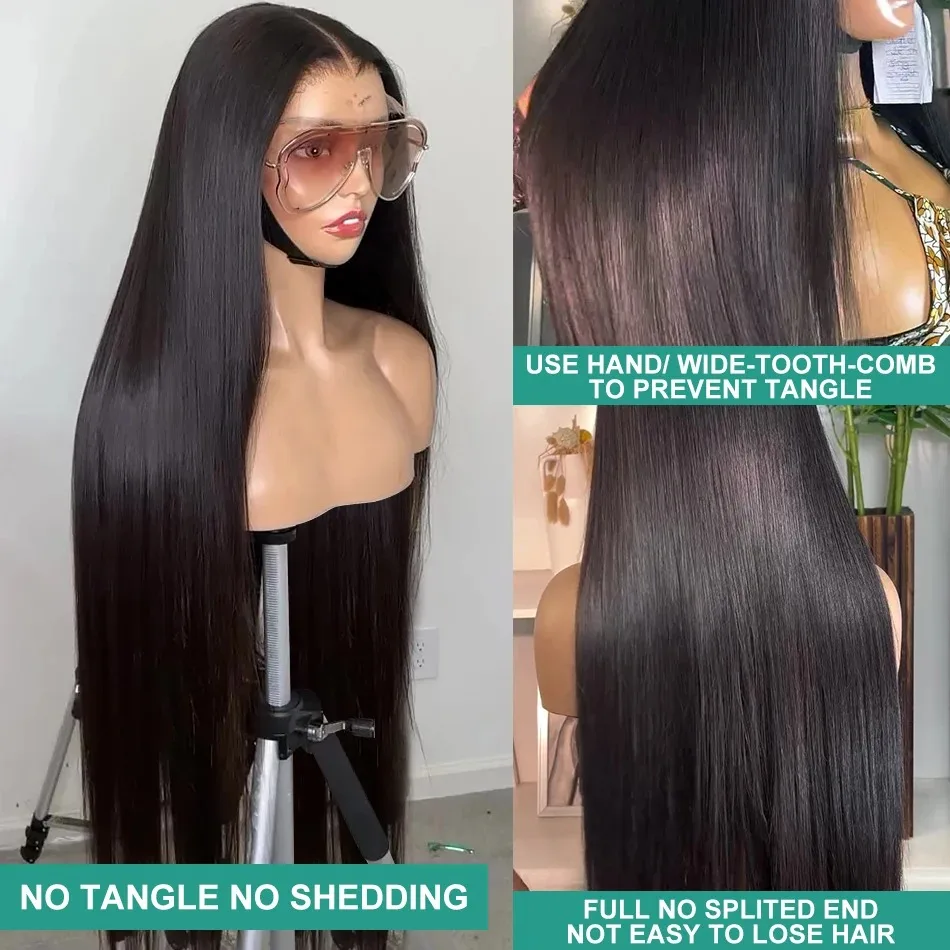 Peruki typu lace front z ludzkich włosów, gęstość 180, 13x6 HD, proste jak kość, 30-40 cali, peruki z ludzkich włosów z transparentną koronką typu lace frontal 13x4 dla kobiet.