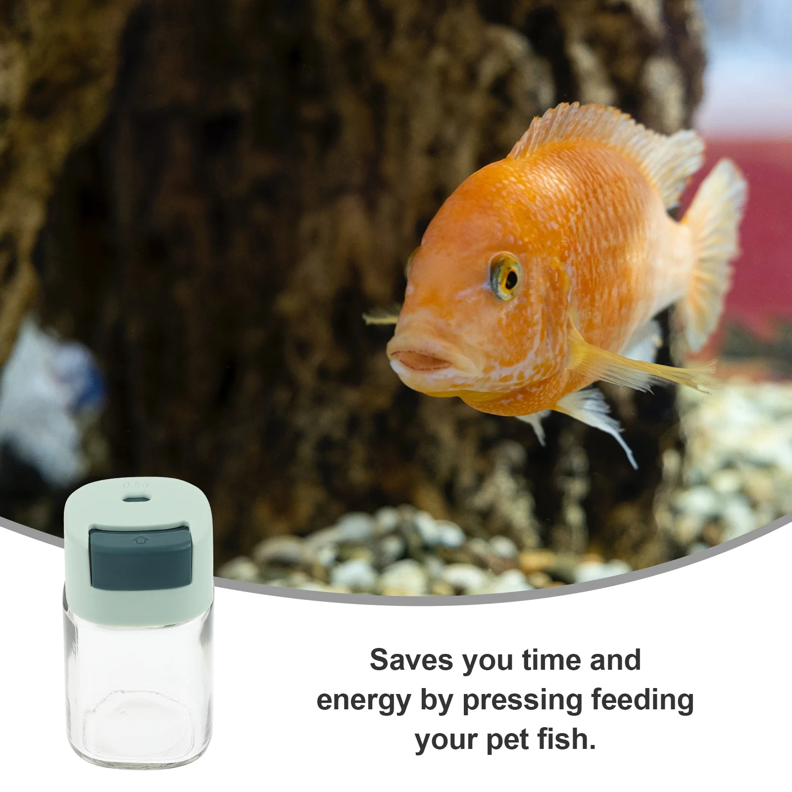 

Fish Feeding Bottle Clear Manual Feeder for Tank Easy Storage Dispensing Precise Controlled Feeding Keeps Food Fresh Dry Compact