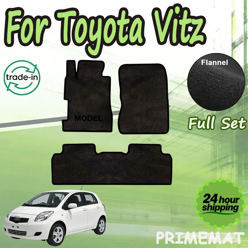 

PRIMEMAT Flannel For Toyota Vitz XP90 Yaris MK2 2006~2011 Car Floor Mats Rug Footpads Anti-slip Carpet Cover Pad Foot Pads Acces