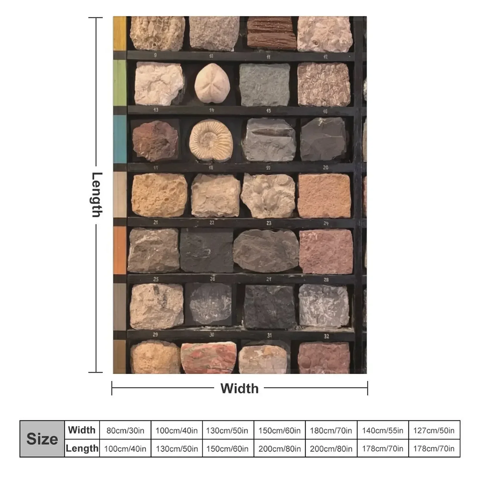 Geological Rock Samples from a School Throw Blanket Soft Beds Luxury Plaid Nap blankets and throws Cute Plaid Blankets