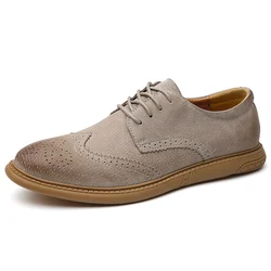 Men Shoes Mens Genuine Leather Business Dress Retro Gentleman Formal Carved Brogue Formal Shoes Men High Quality Casual Shoes